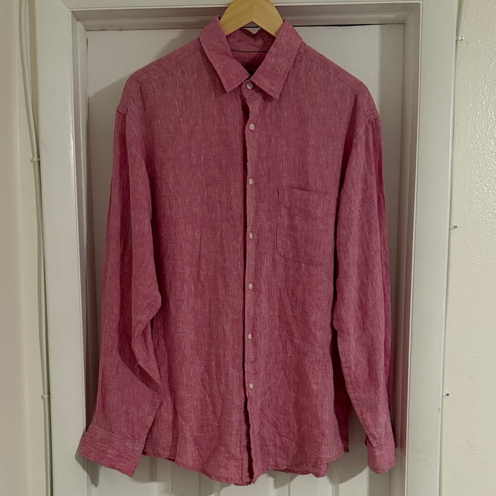 Jos. A. Bank Men's Long-Sleeve Button-Down Shirt — Rose Pink
